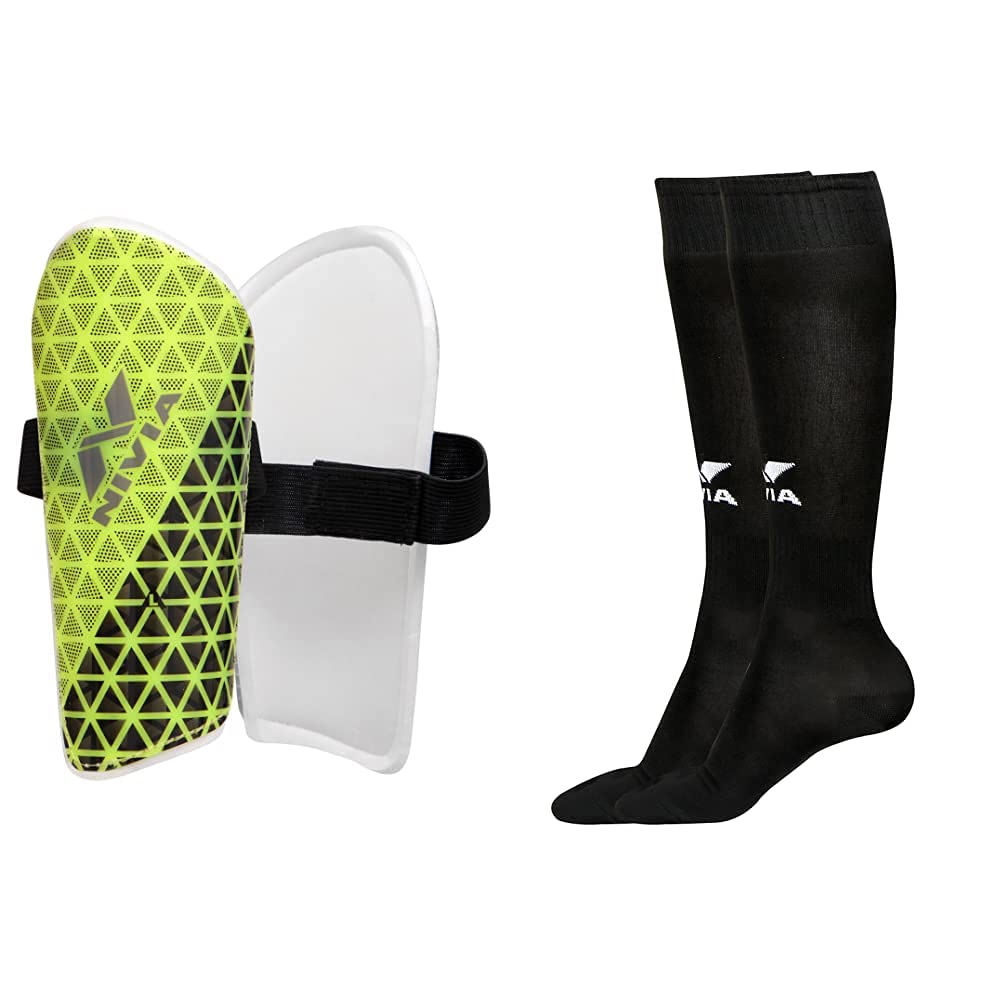 Nivia Wisdom - 2018-19 Shin Guard (M, Green)+Nivia Plain Encounter Stockings (L, Black) (B098JYXS23) Amazon Price History, Amazon Price Tracker