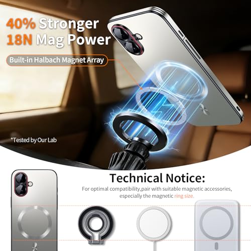 Image of for iPhone 17 Case,Slim Design Compatible with MagSafe,Strong Magnetic Shockproof Military-Grade Protection for Screen & Camera Cover Case for 17,Silver