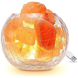 Lamparas De Sal Del Himalaya Natura LPG Lámpara de Sal del Himalaya Nature, luz de Sal de Cristal Rosa con Interruptor de atenuación, lámpara de Noche de Seguridad para purificador de Aire para Dormitorio, Oficina, SPA, Sala de Yoga