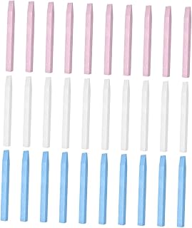 30piezas Limas De Piedra Naturales Para Uñas Pulidoras y Removedoras De Cutículas Herramientas -pedi Multiuso Para Uñas Naturales y Acrílicas Colores Blanco Rojo Azul