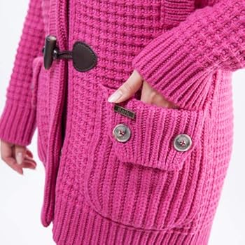 Amazon | [バーク] レディース ファー付き ニットダッフルコート