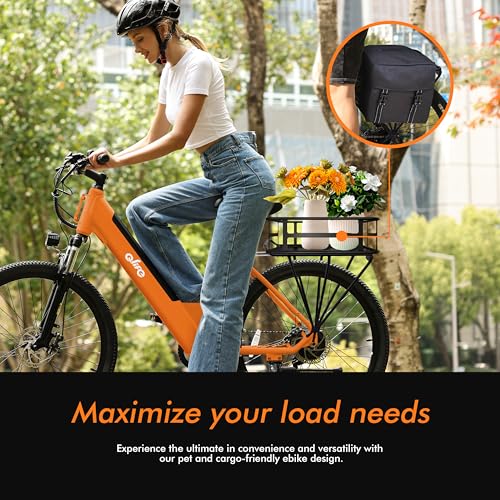 Image of Qlife Cityone Electric Bike for Adults & Teens, Step-Through Commuter Ebike, 1000W Peak Motor, 55-Mile Range, 48V Removable Battery, 26-Inch City Tires, 7-Speed, Up to 20+ MPH
