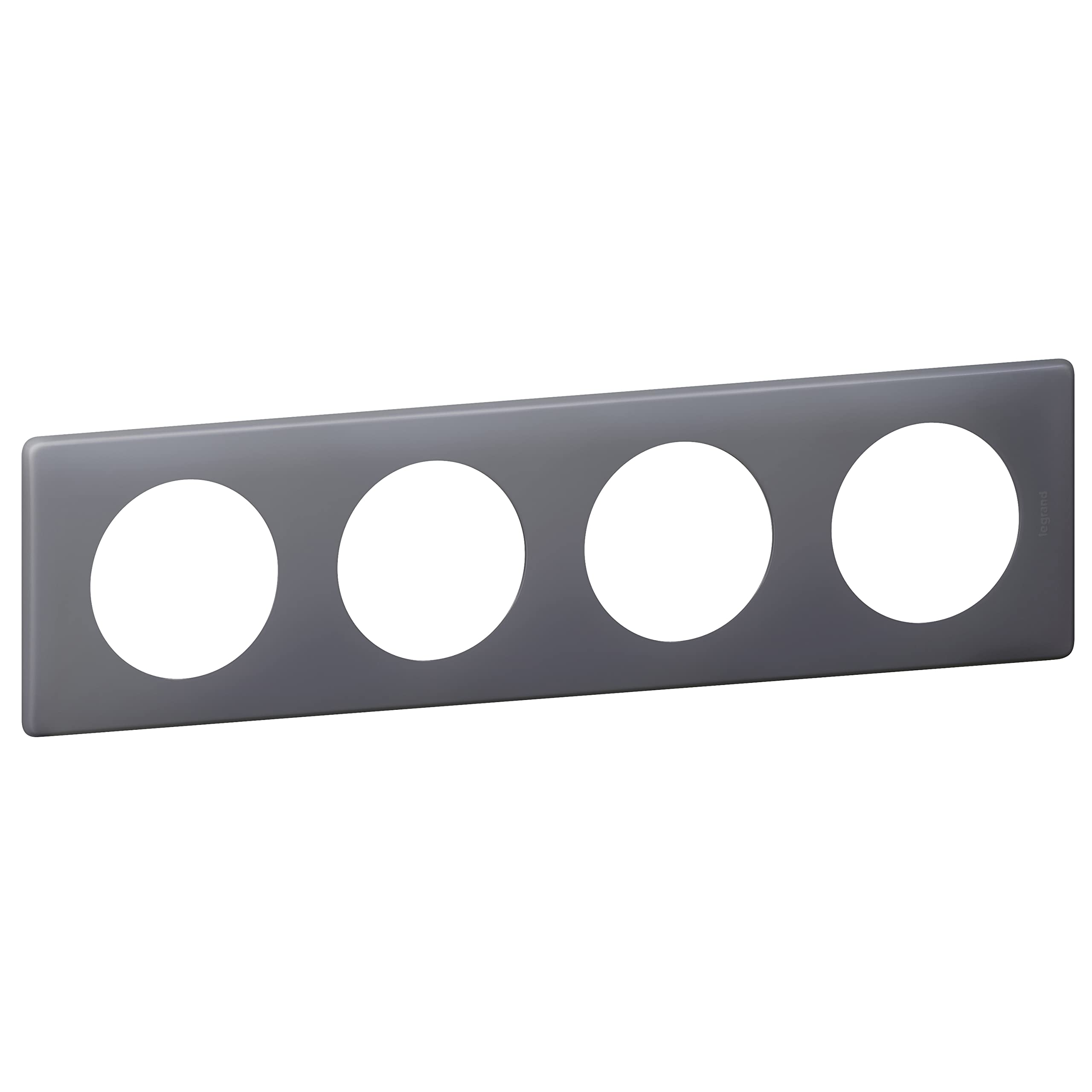 Plaque 4 postes Legrand Céliane schiste mat pour support universel horizontal