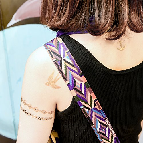 Temporary Tattoos, Metallic Gold Body Glitter Henna Tattoo Temporary Tattoo for Women Adult Kids Festival Accessories Costume