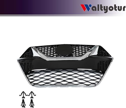 Miniatura 2 de Negro Plata con Rejilla de Moldeo Cromo Montaje de Rejilla Frontal Reemplazo para Nissan Maxima 2016 2017