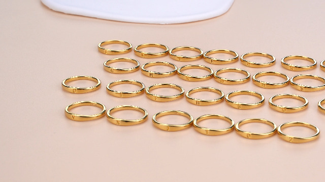Amazon.com: FIASASO 14K Gold Filled Initial Ring for Women Teen