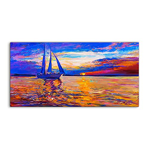 Tableau acrylique 120x60cm pour illuminer un salon sombre avec un paysage marin