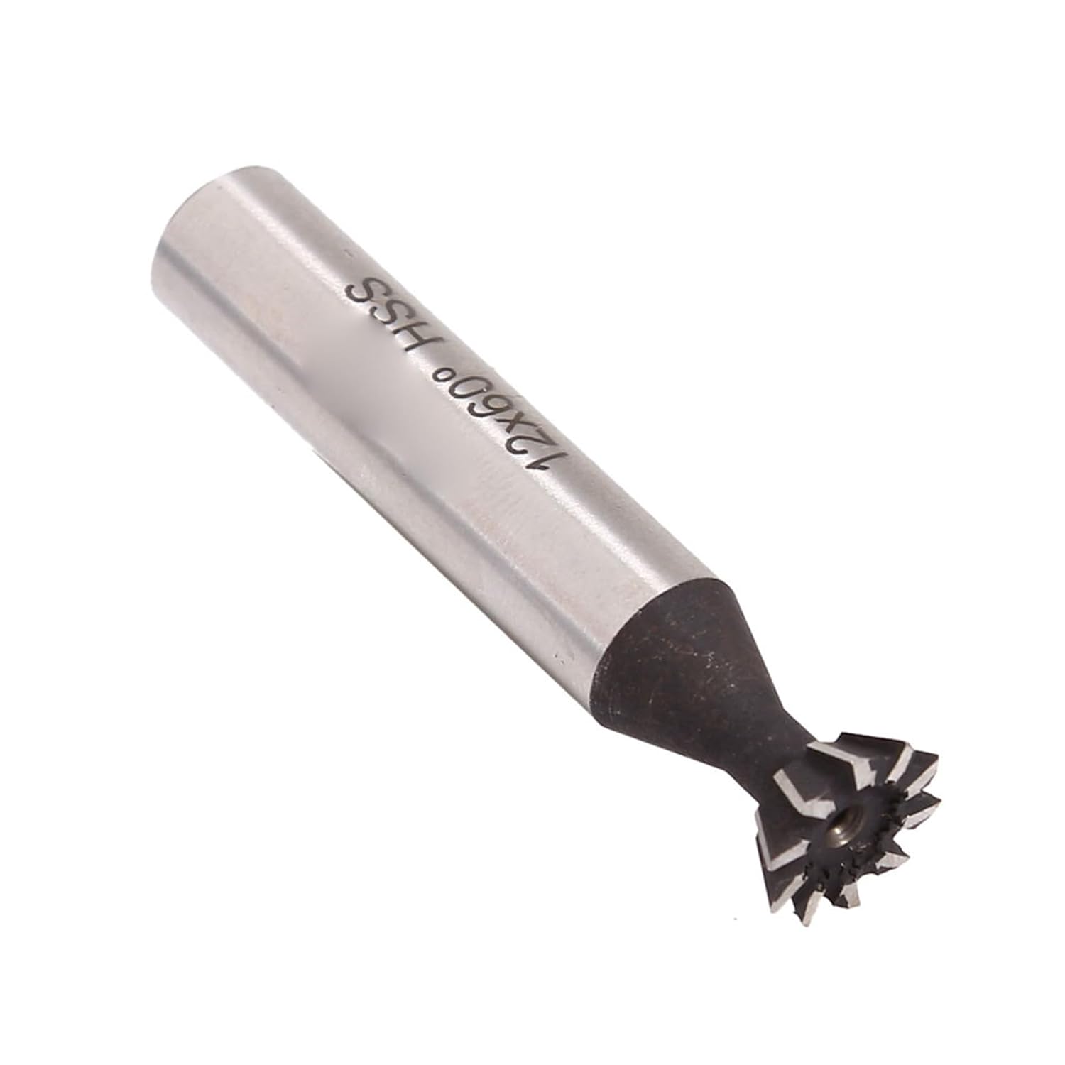 Generic Dovetail Bit, 12mm Diameter, 60 Degree Milling Angle, HSS Double Edge Router Bit, with Angular Distribution for Woodworking Mould, Steel,