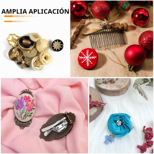 Miniatura 6 de Quarkzman 50 Pcs Broches Dorados Redondos En Blanco Con Pin Broche De Metal Clip Pin Discos Base Para Corsages Tarjetas De Identificación Etiquetas Manualidades Diy 21mm 0.8