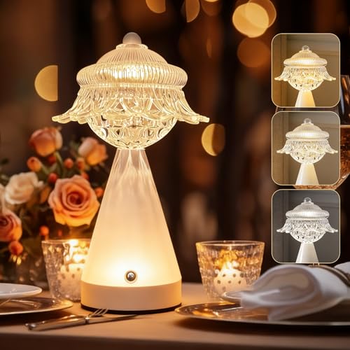 SENDCNHK Touch Table lamp, LED Bedside lamp with Three-Color Adjustment,