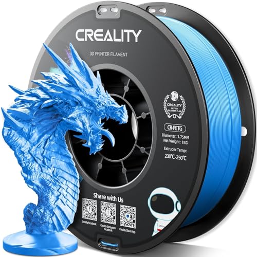 Image of Official Creality PETG 3D Printer Filament 1.75mm 1KG (2.2lbs), High Precision, Strong Toughness, Odorless, Better Flow, Moistureproof 3D Printing CR PETG Filament, New Digital Blue