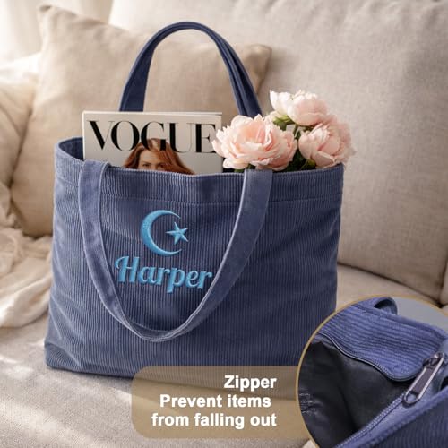 Bolso tote personalizado para mamá, de felpa, con nombre personalizado y cierre cremallera, regalo para el Día de la Madre o cumpleaños miniatura 6