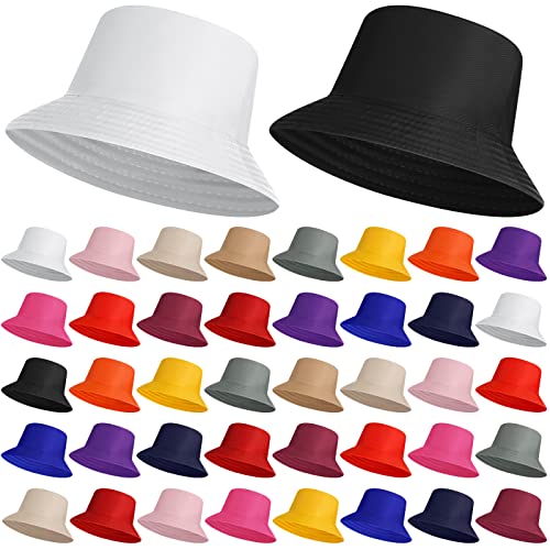 Haysandy Bulk Bucket Hats for Summer Camps Sun Protection Quick Dry Fishing Hats for Teams and Group Events(Multicolor 45 Pcs)