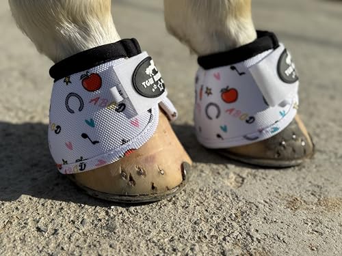 Image of 2520D Horse Bell Boots No-Turn Horse Bell Boots, Equine Ballistic Hoof Overreach Bell Boot, Pair