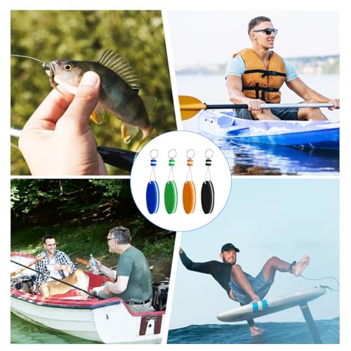 Image of Floating Keychain for Boat Keys, 4 Pack Waterproof Key Rings Pendant