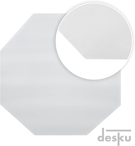 Miniatura 5 de DESKU - Tapete octogonal para silla de juego, tapete para silla de computadora y oficina para pisos duros, transparente, 46 x 49.5 pulgadas,