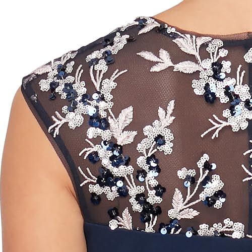 Alex Evenings Women's Long Column Dress with Sweetheart Illusion Neckline3