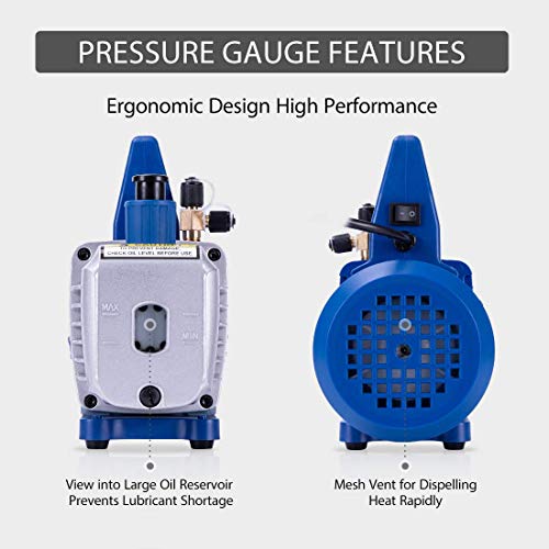 Vivohome High Precision Electronic Digital Refrigerant Charging Weight Scale With 110V 1/3 Hp 4Cfm Single Stage Rotary Vane Air Vacuum Pump And R134A Ac Manifold Gauge Set Kit #TOP6