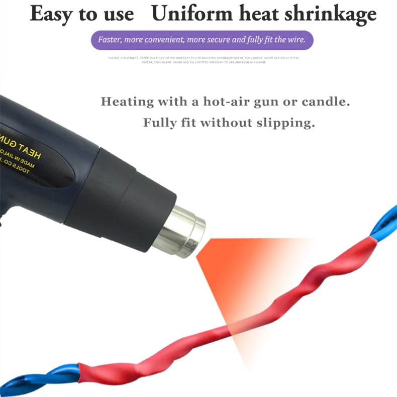 Unifizz 328pcs Heat Shrink Tubing Kit Shrinkage Ratio 2:1 Heat Shrink Tube for Repair Electrical Cable Wire Wrap Sleeve - Image 4
