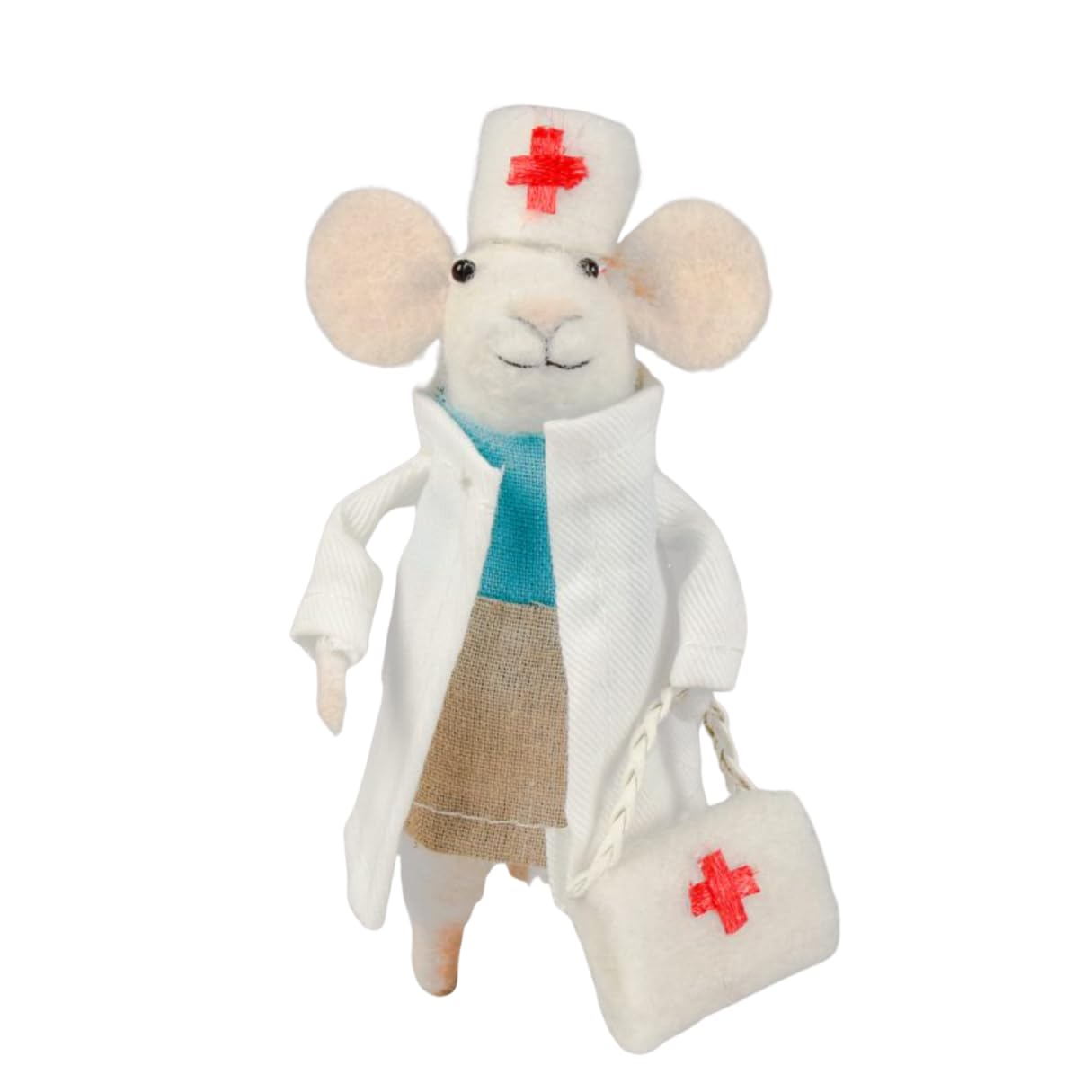 Originals Multicoloured Felt Nurse Mouse Hanging Christmas Decoration