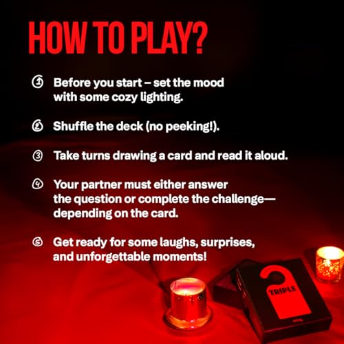 Image of Dring Ultimate Naughty Card Game for Couples - Triple Naughty Cards | Adult, 70 Cards & 3 Exciting Categories | Dare Based ActionCards | Truth & Dare Couple Game| Date Night & Romantic Gift