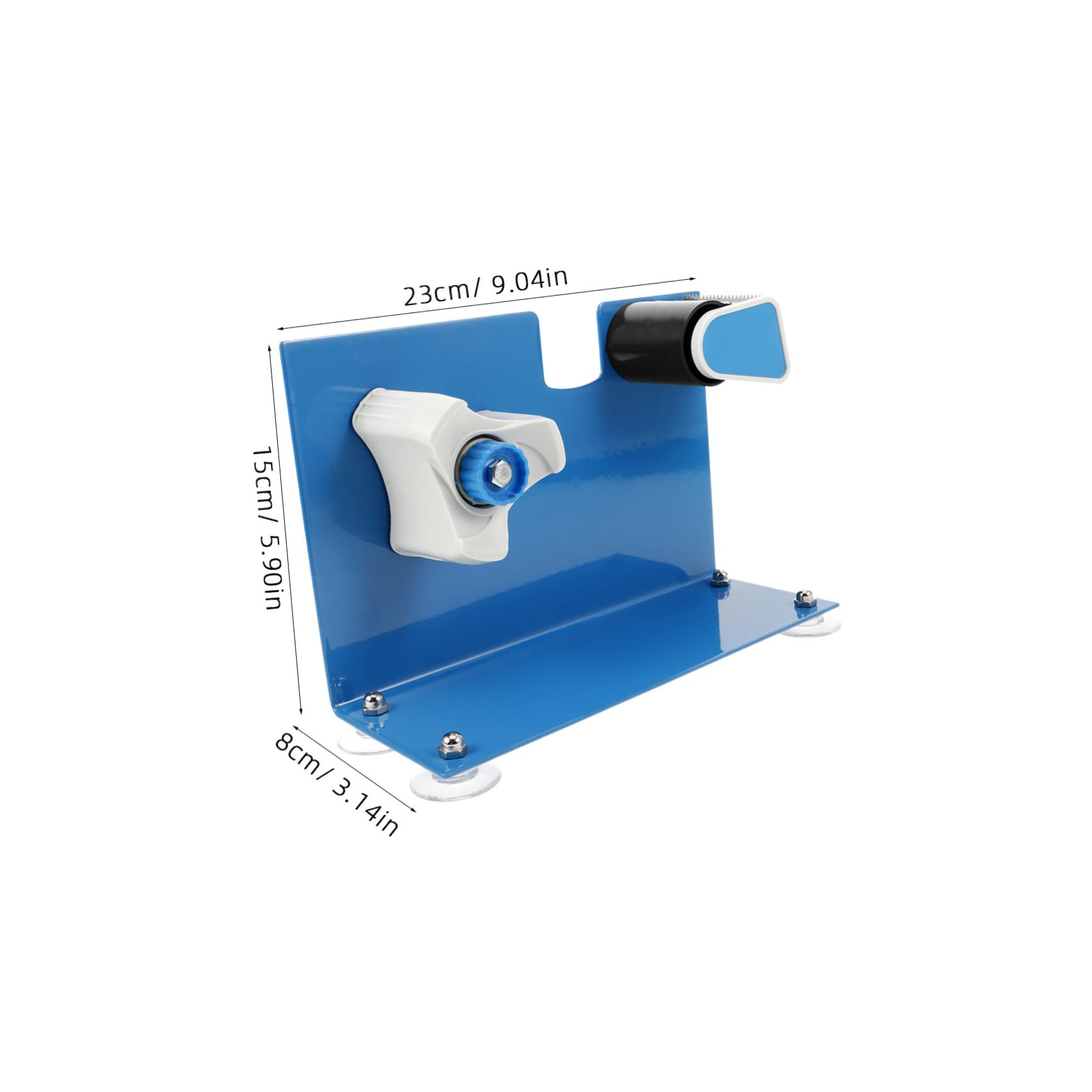 Klebebandabroller mit Saugnapf aus Eisen Blau für 5cm Breite Rollen Wiederverwendbar Sicher Montierbar für Büro und Lager