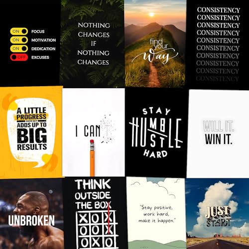 Image of Wallgasm Paper Motivational Posters Set - 54 Pieces, 4 X 6 Inches | Hustle and Trading Designs for Room, Livingroom, Gym, Office