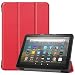 Produktbild HoYiXi Hülle für All-New Fire HD 8 Plus 2020 / Fire HD 8 2020 Slim Leder Tri-Fold Smart Abdeckung mit der Stand Funktion Tablet Schutzhülle für Amazon Fire HD 8 Plus/Fire HD 8 2020 - rot