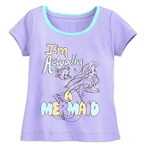 Disney Ariel and Flounder Ringer Tee for Girls Purple