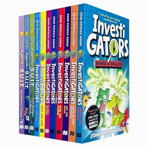 Foblit ltd Colección de libros InvestiGators Serie 8 de John Patrick Green (InvestiGators, Take the Plunge, Off the Hook, Ants in Our PANTS, Braver and Boulder, Heist and Seek, All Tide Up y más)