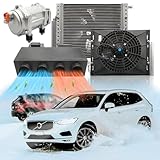 12V DC Under Dash Air Conditioner Heater Combo, 10000 BTU Universal 12 Volt A/C Unit Cooling Heating, 12V Underdash AC Kit with 20cc Electric Compressor for Auto Camper Truck Van Sedan Pickup Cab