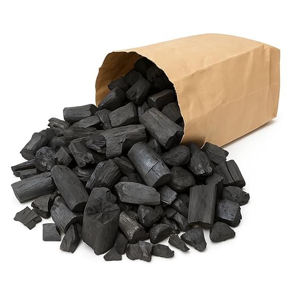Image of Natural Wood Charcoal Cooking Coal for Smoking Food Barbeque-Grilling-Cooking-Broiling-Long Burning Coal for Home,Kitchen & Garden (Charcoal-5kg)