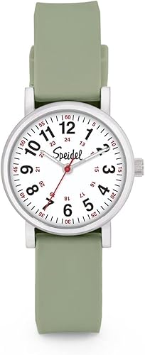 Speidel Scrub Petite Watch Made for Doctors, Nurses, EMT, Surgeons and Students wRed Second Hand in Scrub Matching Colors