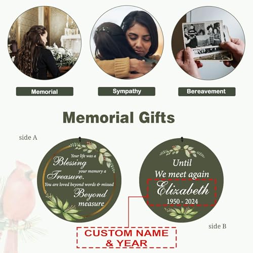Image of ASTARIN Memorial 36 inch Wind Chimes, Personalized Name Sympathy Wind Chime, in Memory of Loss Mom Loved One, Deep Tone Bereavement Windchimes for Outdoors Outside Clearance(Produced in Texas)