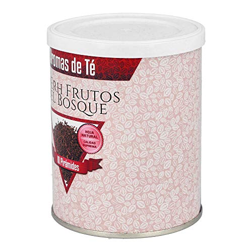 Aromas de Té - Té Rojo Pu Erh Frutas del Bosque en Bolsitas Frutos Rojos con Trozos de Fresa y Moras, 10 Pirámides - Imagen 3