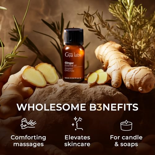Image of 100% Pure Ginger Essential Oil - 0.34 Fl Oz - Ginger Oil for Hair, Skin, Diffuser, Aromatherapy & DIY Candle Making Scent