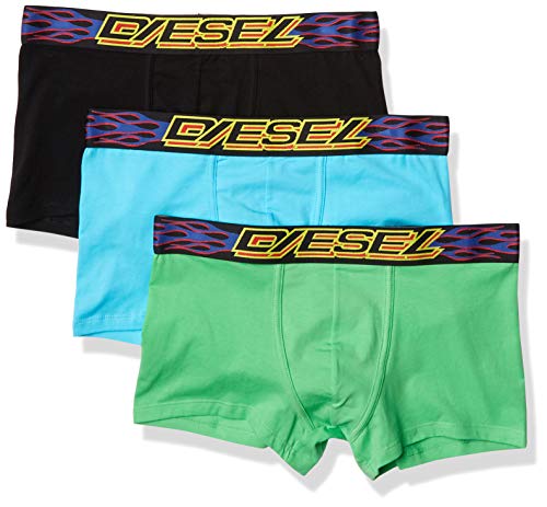 Diesel Men's UMBX-damienthreepack Boxer-Shorts, Black/Blue/Green, S
