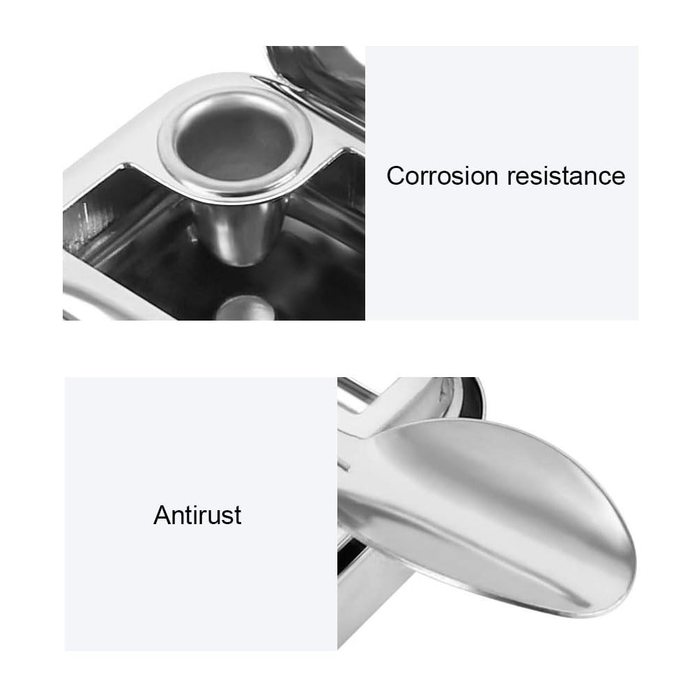 SuKeYuan Portable Mini Ashtray Square Metal Ashtray Cigarette Ash Container with Lid for Indoor Outdoor Patio Office Use - Image 3