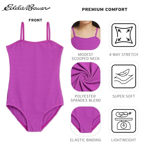 Image of Eddie Bauer Girls' UPF 50+ Scoop-Neck Stretchable One-Piece Swimsuit