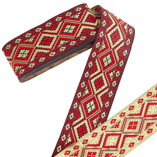 PH PandaHall 7.66 Yards/7m Boho Jacquard Ribbon