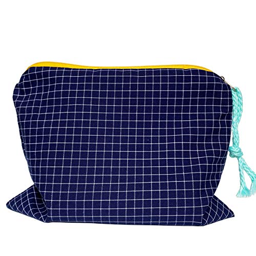 Image of FIYUK Makeup Bag Portable Pouch Purse Bag Travel Cosmetic Storage Organizer Lightweight for Women (Blue)