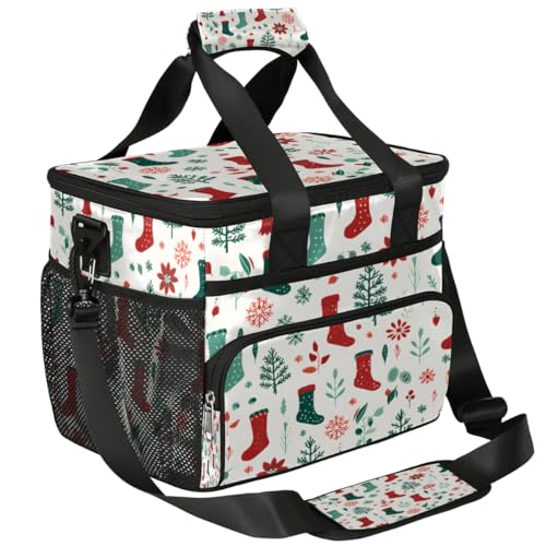 Insulated Picnic Backpack Lunch Box for Women Men Picnic Basket Tote Lunch Bag Picnic Bag Portable Lunch Bags for Picnic, Beach, Work, Trip,Office, Camp Christmas Socks Decor