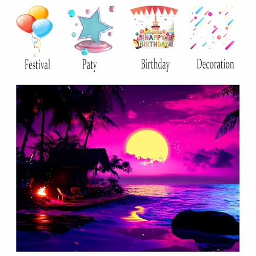 Image of Nuxovilar Beachfire Sunset Wall Tapestry Polyester 90.55 inchx70.86 inch In