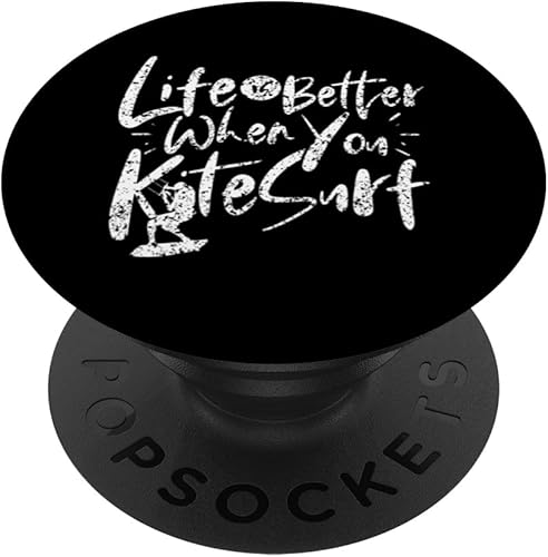 Life Is Better When You Kitesurf Kitesurfer Kitesurfing PopSockets Standard PopGrip