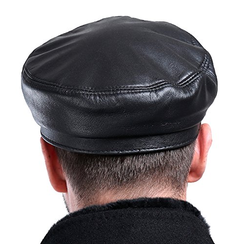 VEMOLLA Cappello da Uomo in Pelle di Pecora