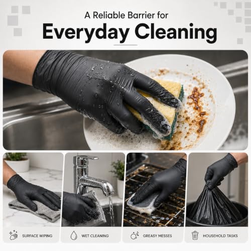 Image of ForPro Disposable Nitrile Gloves, Chemical Resistant, Powder-Free, Latex-Free, Non-Sterile, Food Safe, 4 Mil