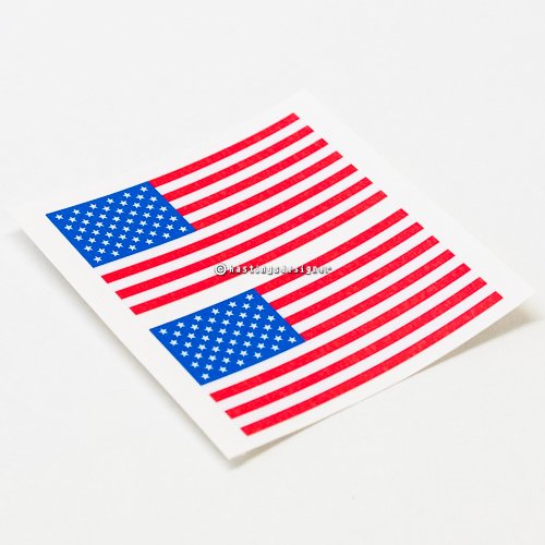 HastingsDesigner 2x USA Flags - United States of America, Small Durable Laminated Vinyl Decal Stickers suitable for exterior of a Car, Window, Bumper, Laptop, or any smooth surface