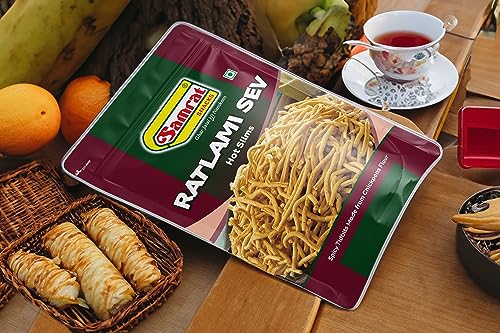 Image of Samrat | Ratlami Sev Bhujia Hot Slims Magic of Spicy & Crispy Taste in Flavorful Namkeen Snacks | Ghar Jaisi Hi Namkeen | (1 KG)