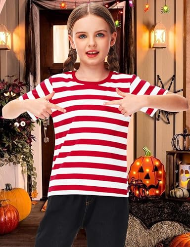Image of Deerose Kids Striped Shirts Short Sleeve Boy Girls July 4th Patriotic Tee Top 3-14 Years
