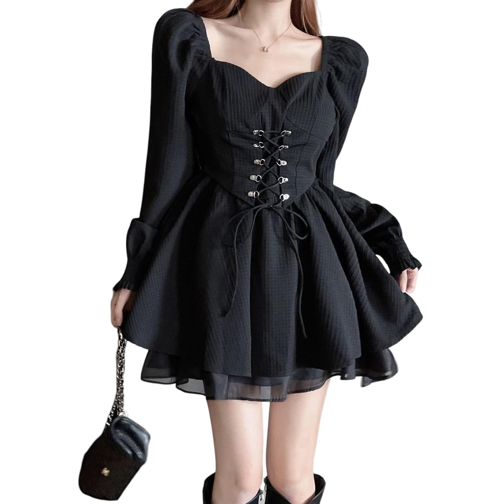 Amazon.co.jp: [AOTYP] アイドル 衣装 コスプレ ゴシック 服 黒 白 